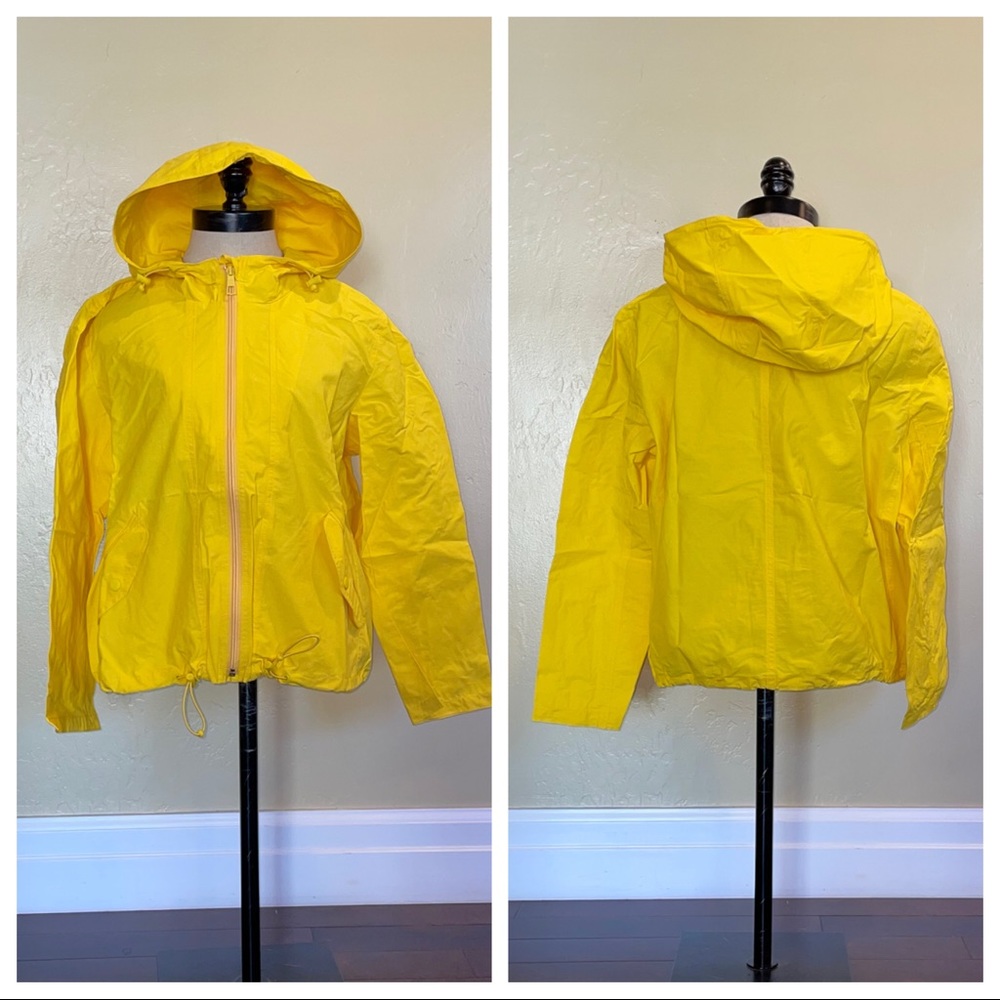 J Crew Cropped Perfect Rain Jacket Yellow Size Medium